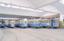 Aufstellung der historischen Wagen