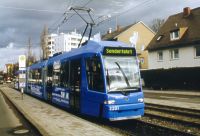 Tw 2201 bei der Pressefahrt Haltestelle Kreillerstr.
