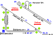 Streckenführung Westfriedhof